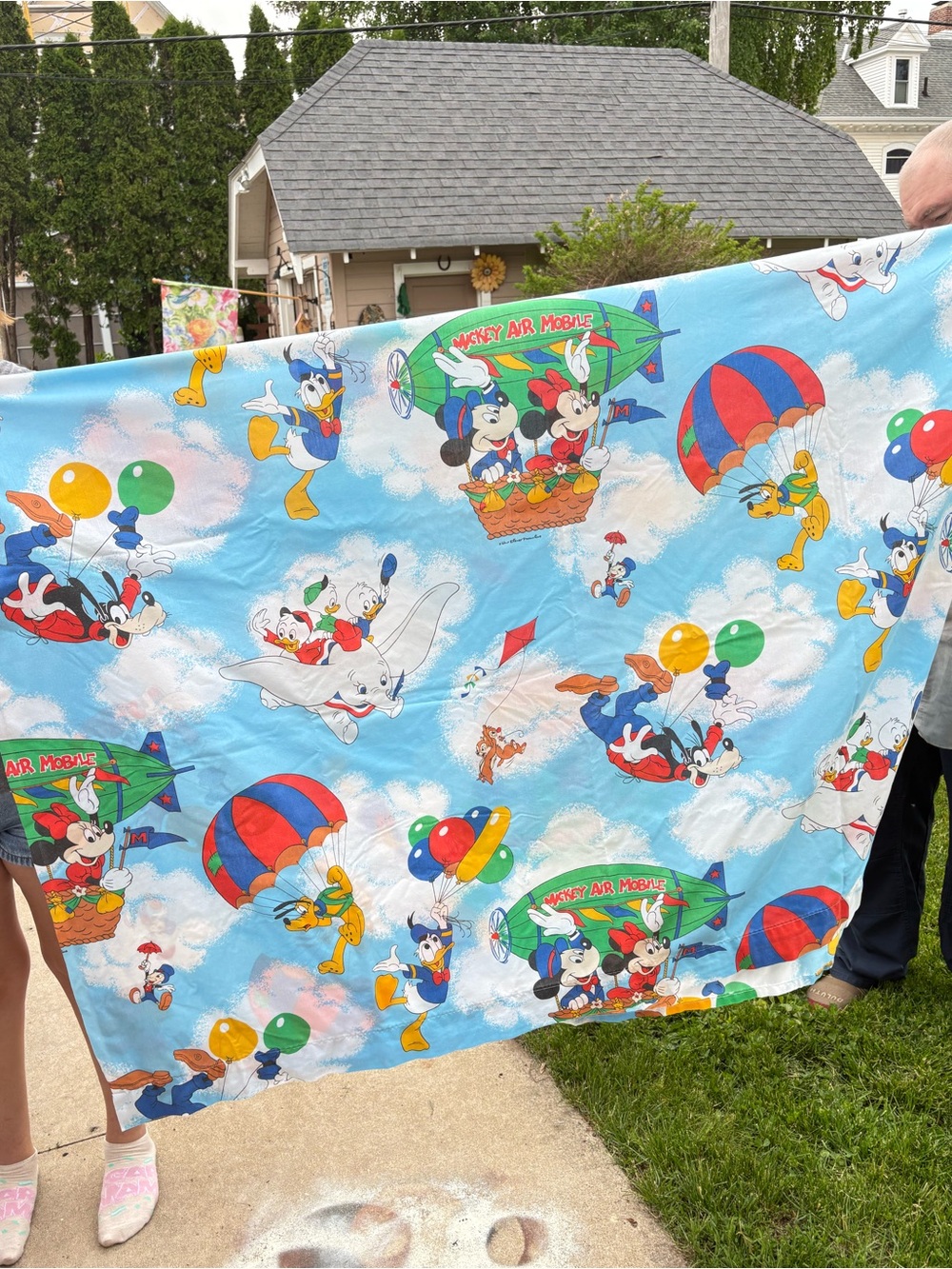 Vintage 1980s Pacific Disney Mickey Air Mobile Twin Sheet Set